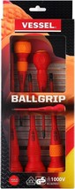 Vessel Ball Grip Insulated Screwdriver 5PC. Set No.2005PBU Made In Japan - $86.66