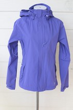 REI Women’s E1 Elements Purple Nylon Rain Jacket Coat Hood Zip Vent Pockets XS - $34.99