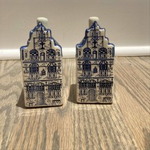 Vintage Delft China Blue Holland House Salt and Pepper Shakers - £23.73 GBP