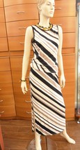 STRIPED DIAGONAL SLIT SKIRT SET SUMMER STRETCH 2 Pc MIDI SKIRT MADE IN E... - $92.65