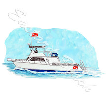 Scuba Diver Dive Boat High Quality Decal Car Truck Cooler Boat Laptop Gift - £5.64 GBP+