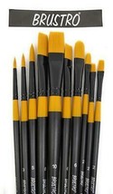 Lot of 10 Brushes Brustro Artists Gold TAKLON Acrylics Oil Water Color A... - $35.00