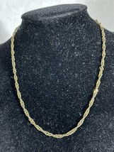 Vintage Crown TRIFARI Rope Chain Necklace 16” Normal Wear 4.6 Grams Gold Tone - £11.70 GBP