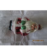 Santa Claus with Green Toy Bag on Back Ornament - $12.00