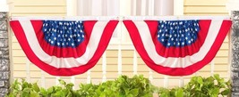 2 Pack of American USA Flag Bunting 22&quot; x 36&quot; Patriotic 4th of July Decoration - £14.19 GBP
