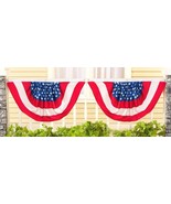 2 Pack of American USA Flag Bunting 22&quot; x 36&quot; Patriotic 4th of July Deco... - £14.03 GBP