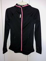 Reebok Ladies Ls Black Hooded Zip WARM-UP Jacket W/THUMB HOLE-XS-GENTLY Worn - £10.69 GBP