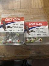 2 Packs Eagle Claw Ballhead Fishing Jigs 3/8 oz Ball Heads &amp; Hooks Mixed... - £14.29 GBP