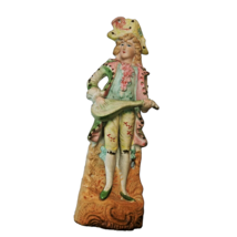 Vintage Porcelain Bisque Victorian 9&quot; gentleman playing mandolin Figurine - £14.80 GBP