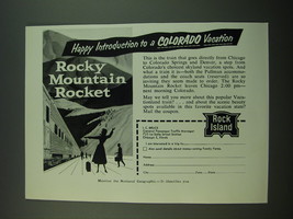 1956 Rock Island Railroad Ad - Happy Introduction to a Colorado Vacation - £14.76 GBP