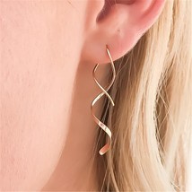 Gold Filled/925 Silver Earrings Handmade Vintage Spiral Brincos Jewelry  Party P - £19.11 GBP