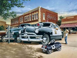 New Sheriff in Town by Dan Hatala, Metal Sign, Retro Automotive Decor - $34.95