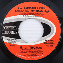 B.J. Thomas – Raindrops Keep Fallin&#39; On My Head - 1969 45 rpm Record SCE-12265 - $7.77