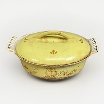 DRU Holland Yellow Tulip Enameled Cast Iron Dutch Oven Pot w/ Lid - 2.5 ... - $16.83