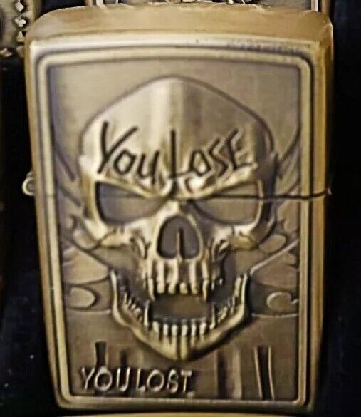 Brass Kantai You Lose Skull Lighter W/Raised Detail - $9.45
