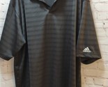 Adidas men&#39;s 3XL Climalite black on black striped polo shirt - £11.67 GBP