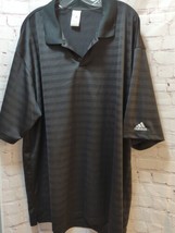 Adidas men&#39;s 3XL Climalite black on black striped polo shirt - $14.84