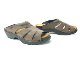ECCO Womens Brown Nubuck Leather Slip On Open Toe Clog Sandals EU 40 US 9 - £31.12 GBP