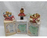 Lot Of (3) Cherished Teddies Ornaments Baby&#39;s First Christmas Together 1... - $40.09