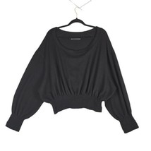 Anthro We the Free People Womens S Pullover Run to you Blouson Black Sweater Top - £21.01 GBP