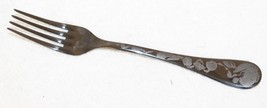 Mepra Venre Oro Nero 8.25&quot; Black Etched Dinner Fork ~ Salesman Sample Ne... - $944.61 MXN