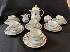 Meissen - Mocha tableware for 6 people (21) - Porcelain - Blauer reicher... - £1,258.27 GBP