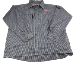 Drake Waterfowl Ole Miss Mens Shirt Outdoor Vented Long Sleeve Blue Plai... - $26.60