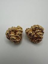 Vintage St John Golf Heart Knot New York Designer Clip Earrings 2.5cm - $123.75