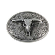 TOPACC Western Grey Longhorn Cow Bull Belt Buckle - $19.98