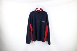 Vtg 90s Nautica Competition Mens M Spell Out Half Zip Fleece Pullover Sw... - £45.88 GBP