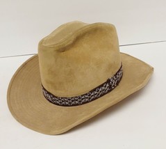 Vtg Ya Young An Western Cowboy Hat Brushed Brown Size L (7-7 1/8) - £29.92 GBP