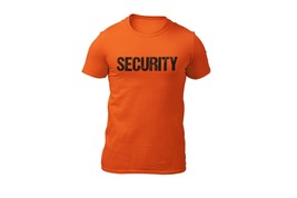 Men&#39;s Distressed Security Tee Front &amp; Back Print  (Safety Orange,Black) - £11.17 GBP+
