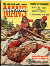 Man&#39;s Exploits Magazine #1 JUNE 1957-COCCINELLE-PYTHON PRINCESS G/VG - $101.85