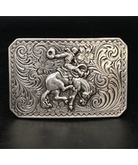 Nocona Cowboy Rodeo Bucking Bronco Belt Buckle Western Floral Scroll 2” ... - $35.63