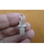 CR503-21) 3/4&quot; Fairy Stone Pendant CHRISTIAN CROSS Staurolite Crystal SI... - $423.67 MXN