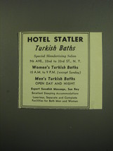 1949 Hotel Statler Turkish Baths Advertisement - £14.57 GBP