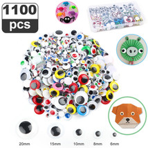 1100Pcs 6Mm 8Mm 10Mm 15Mm 20Mm Colorful Wiggle Googly Eyes With Self-Adh... - £12.78 GBP