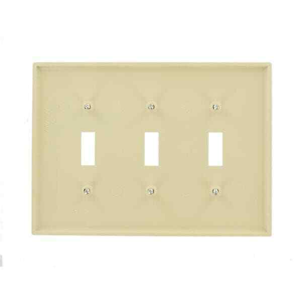 Primary image for Leviton 3-Gang Midway Toggle Nylon Wall Plate, Ivory