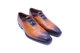 Men handmade leather hand patina lace up oxfords dress custom made dress... - £129.08 GBP+