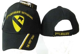 1st CAVALRY DIVISION BLACK EMBROIDERED BASEBALL CAP hat first team vet a... - £15.79 GBP