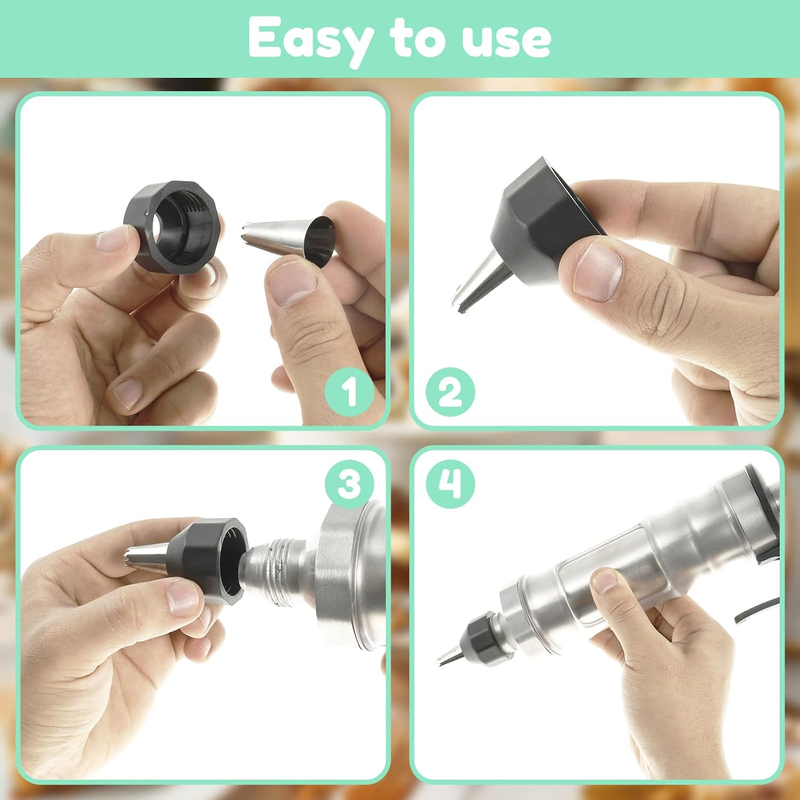 13 Pcs Dessert Decorating Syringe Set with 6 Nozzles 3 Cream Scrapers Complete C Item image 3