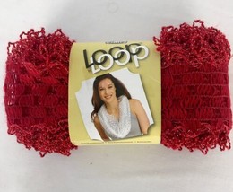 DMC Loop Enchantment Lacy Ribbon Yarn for Crochet Red Sparkle 321 - $12.99