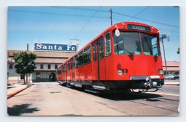 Trolley Leaving Santa Fe Amtrak Depot San Diego California Chrome Postcard M16 - £4.06 GBP