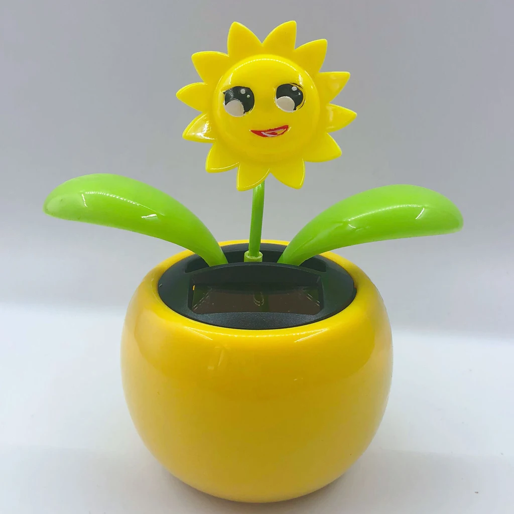 Solar Powered Flower Dancing Toy Car Pendant For Car Dahsboard Ornaments Home - £8.25 GBP+