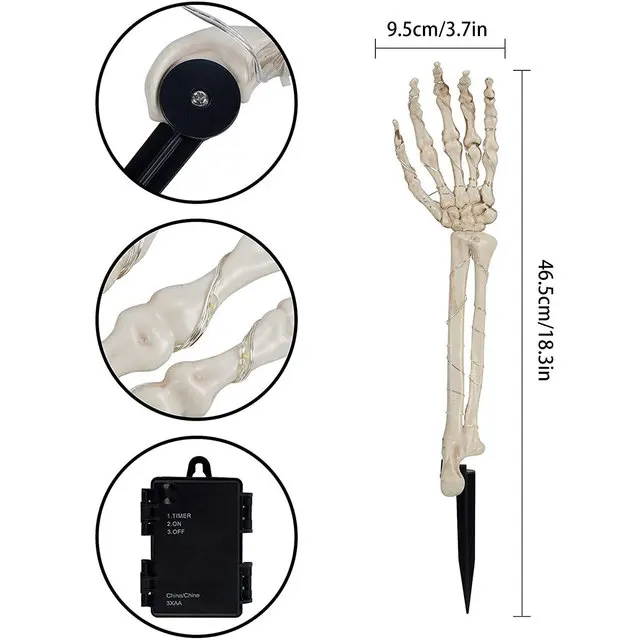 2Pcs Skeleton Hand Solar Light Outdoor Lighting Skeleton Arm Stakes  Lawn Lamps  - £107.53 GBP