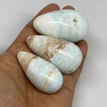 200g, 2&quot;-2.3&quot;, 3pcs, Caribbean Calcite Egg Polished @Afghanistan, B33685 - £39.91 GBP