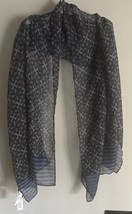 Banana Republic Semi-Sheer Scarf Wrap Black Gray Blue One Size NWT - $18.99