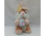 Vintage 10&quot; Cuddle Wit Yellow Rabbit Bunny With Floral Easter Egg With Tag  - $32.07