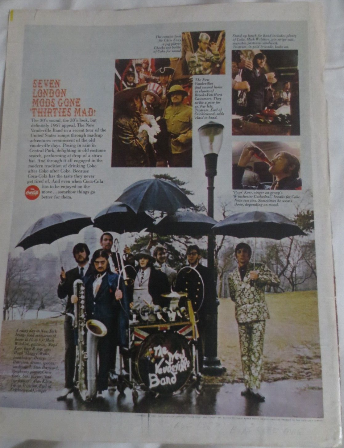 Coca Cola Ad  Seven London Mods Gone Thirties Mad   1967 - $1.98