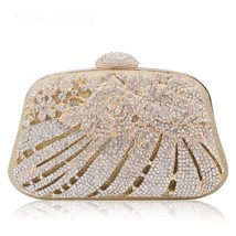lic Silver  Out Crystal  Women Evening Clutch Bag Bridal Wedding Rhinestones box - £71.31 GBP